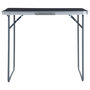 Voir la diapositive 2 : VIDAXL Table pliable de camping avec cadre en metal 80x60 cm Gris