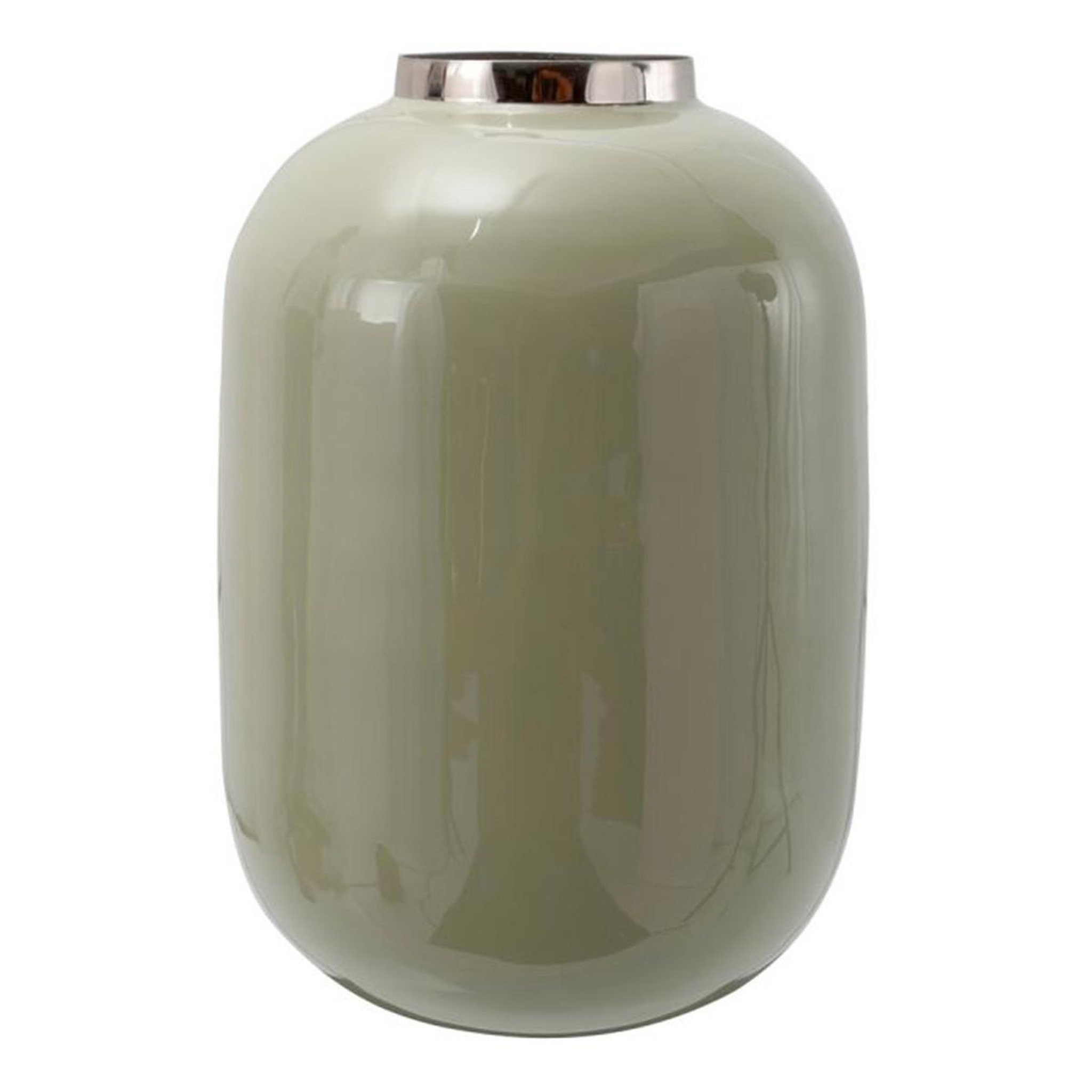 Voir la diapositive 1 : Paris Prix Vase rond déco  polko  25cm menthe & argent