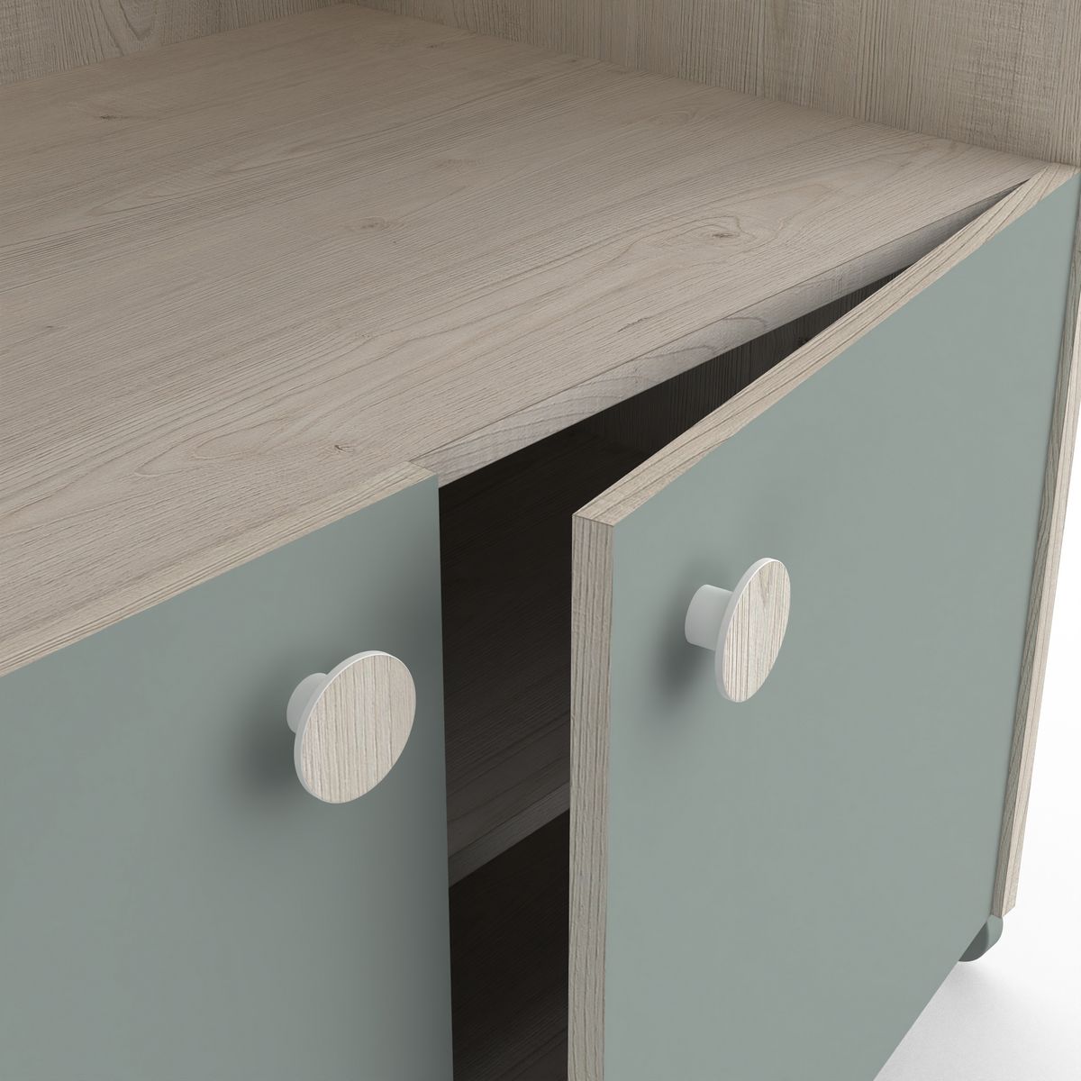 Armoire enfant 4 portes 1 niches L89cm NOLAN