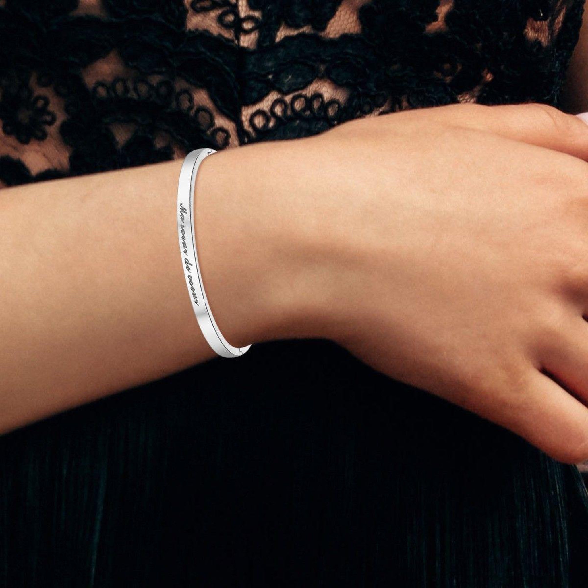 Voir la diapositive 2 : SC CRYSTAL Ma soeur de cœur - Bracelet SC Crystal en Acier Rhodié argenté