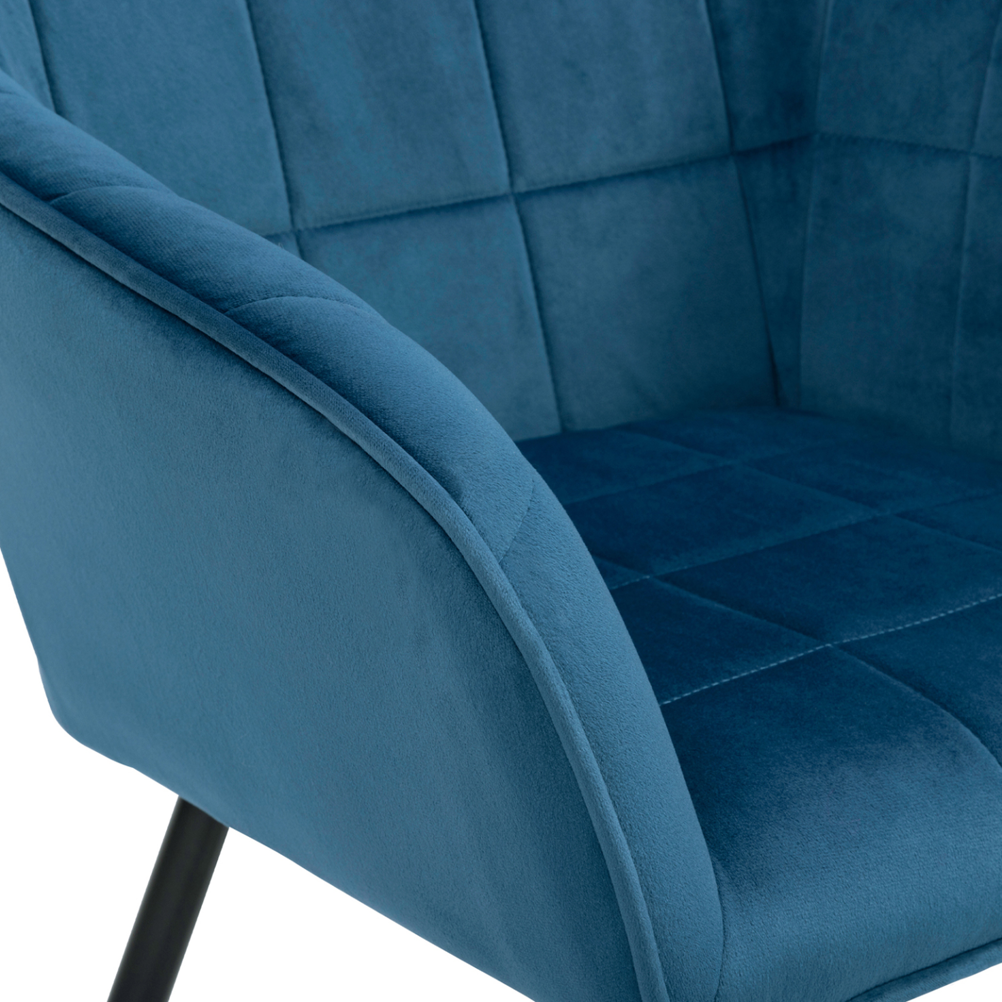 Voir la diapositive 6 : ID MARKET Lot de 2 chaises de salle à manger, fauteuils de table mady en velours bleu canard