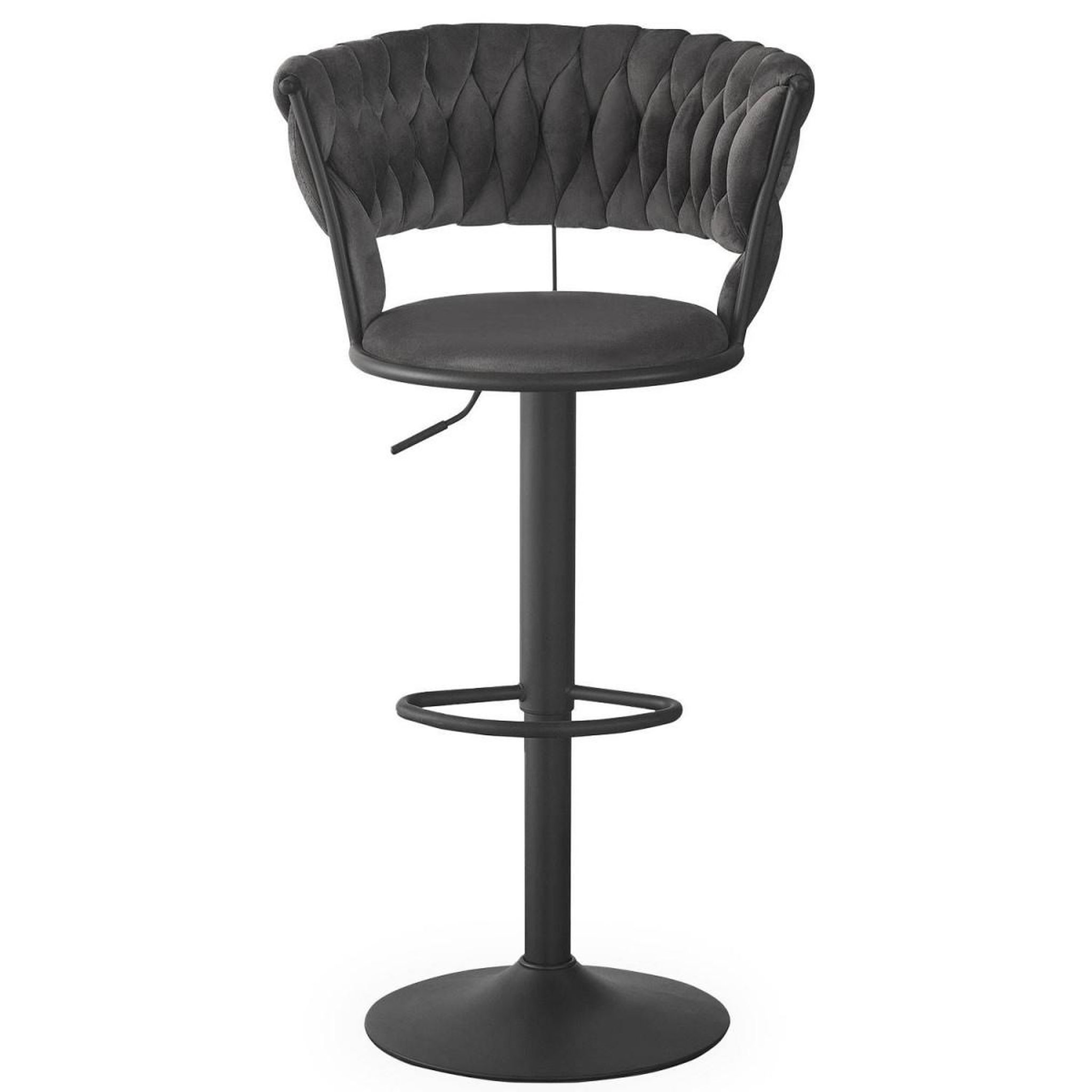 Voir la diapositive 3 : Paris Prix Lot de 2 chaises de bar en velours  odyssée  87-109cm gris