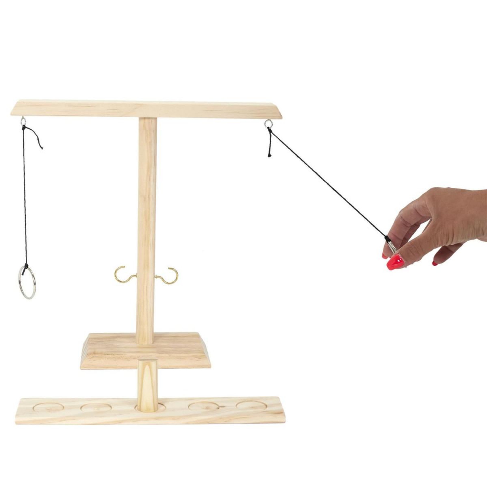 Voir la diapositive 2 : MISTER GADGET Jeu de lancer d'anneaux  bois  31cm naturel