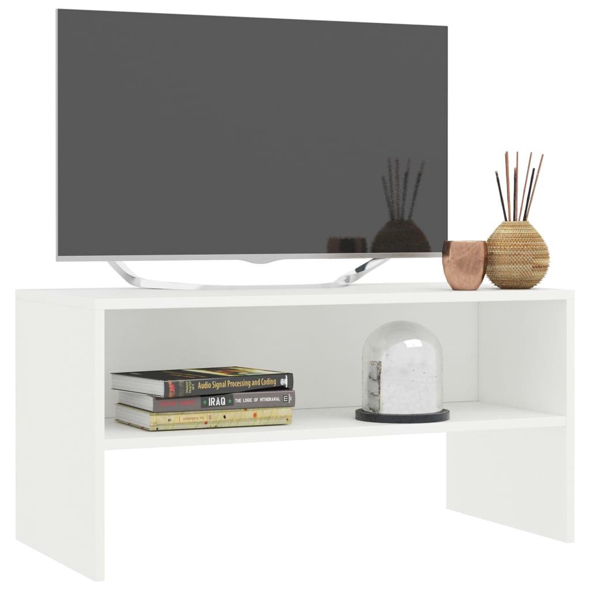 Voir la diapositive 3 : VIDAXL Meuble TV Blanc 80x40x40 cm Bois d'ingenierie