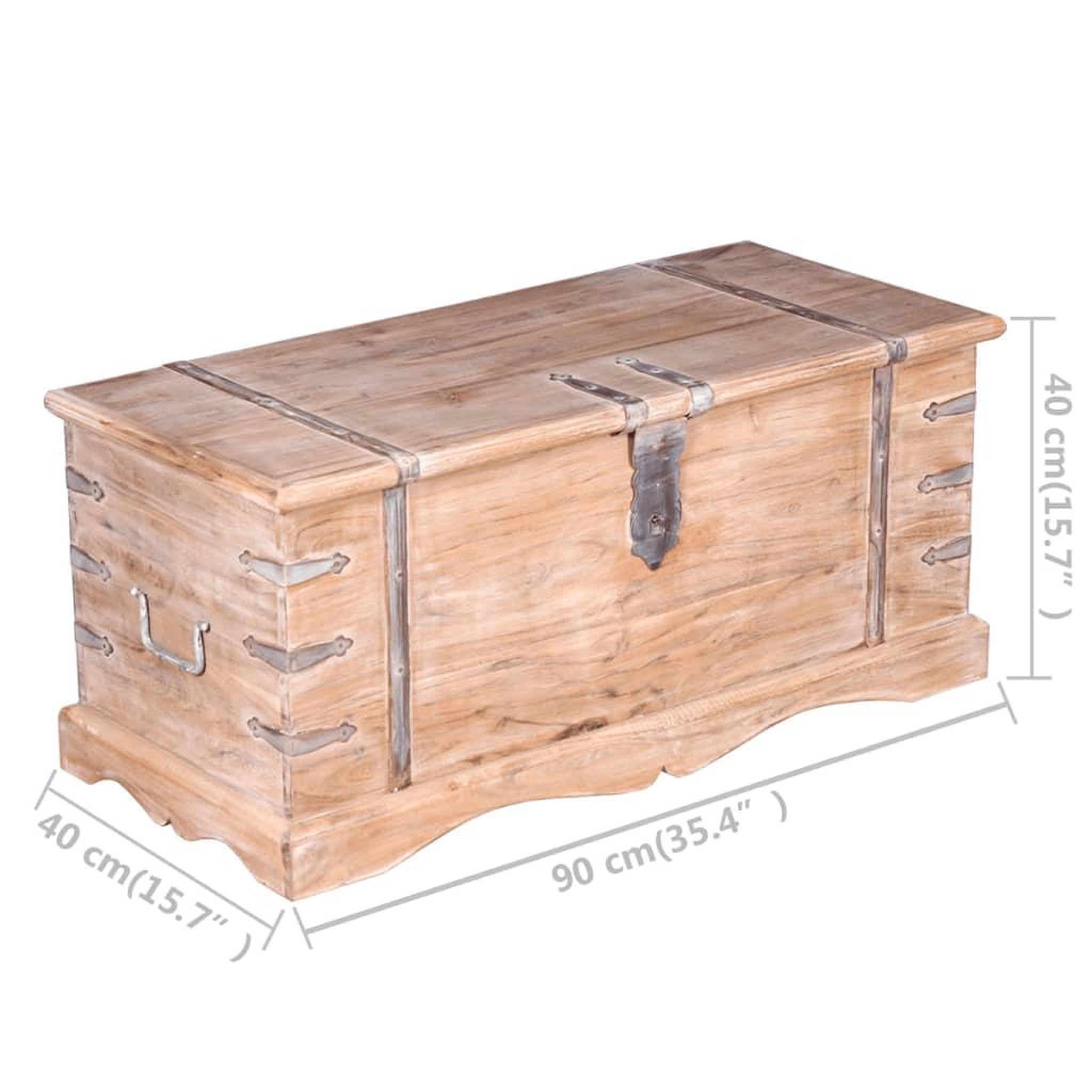 Voir la diapositive 6 : VIDAXL Coffre de rangement Bois d'Acacia