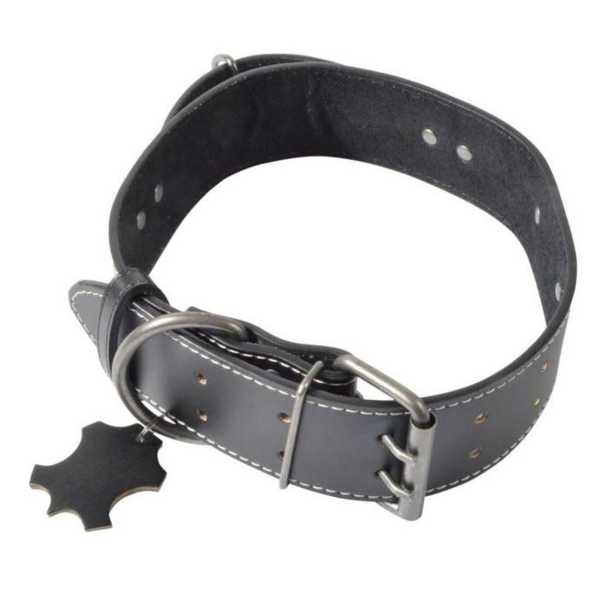 Paris Prix Collier Pour Chien 3XL  Cuir  80cm Noir