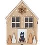 Voir la diapositive 1 : ACTUEL Maison en bois décorative avec chouette 19 cm