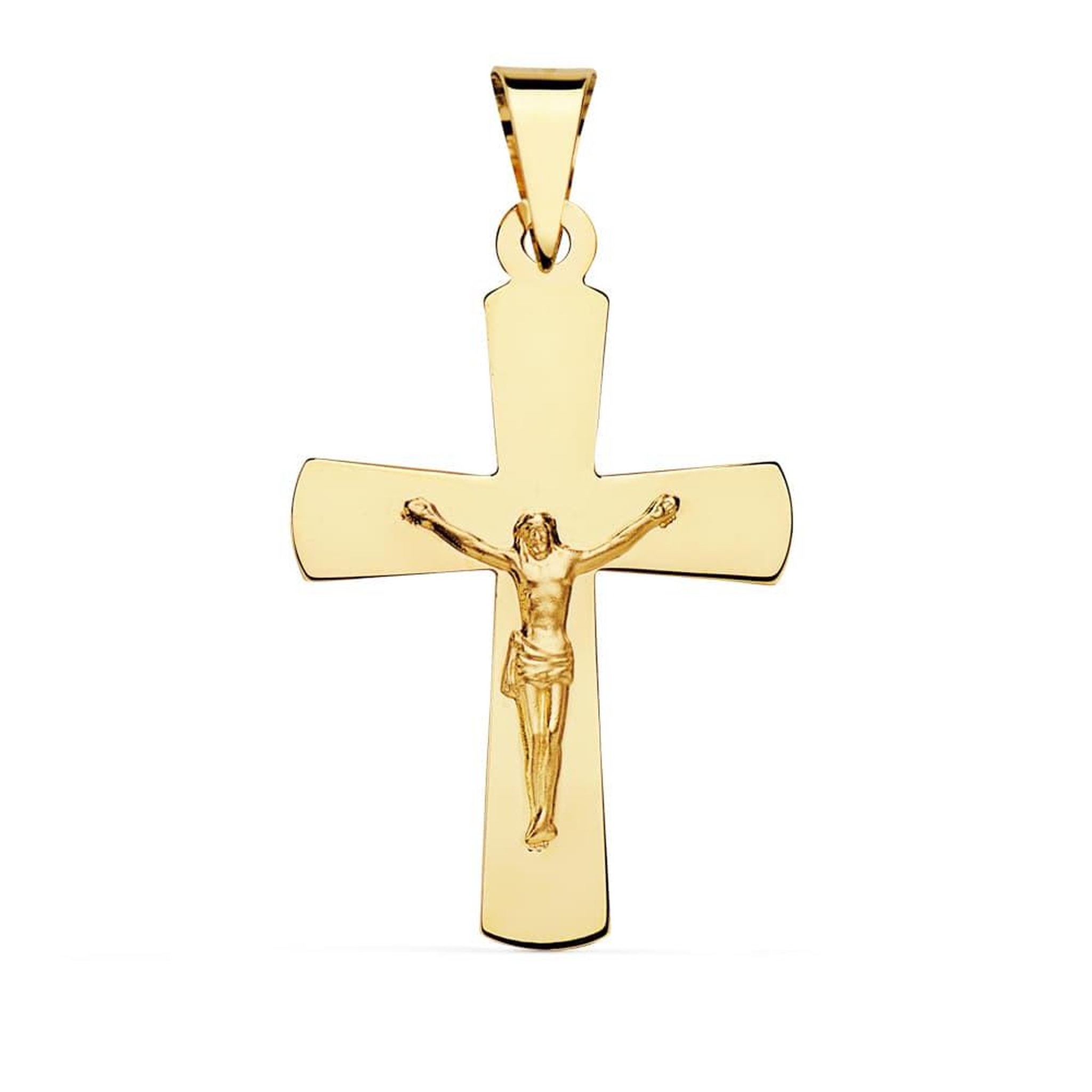 L'ATELIER D'AZUR Pendentif  - Médaille Christ sur la Croix Or 18 Carats 750 Jaune - Chaines Offertes