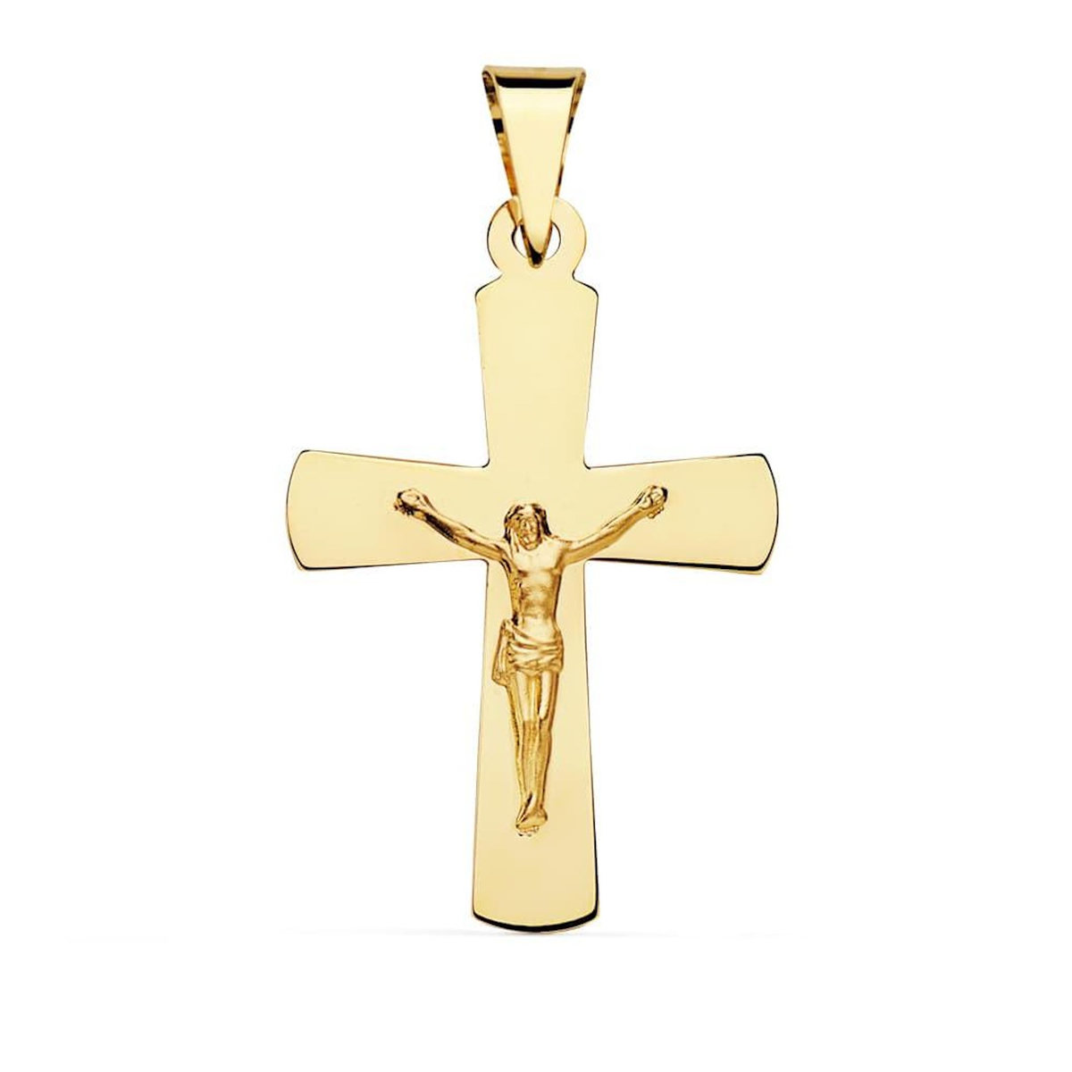 L'ATELIER D'AZUR Pendentif  - Médaille Christ sur la Croix Or 18 Carats 750 Jaune - Chaines Offertes