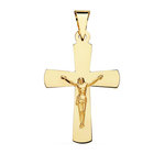 L'ATELIER D'AZUR Pendentif  - Médaille Christ sur la Croix Or 18 Carats 750 Jaune - Chaines Offertes