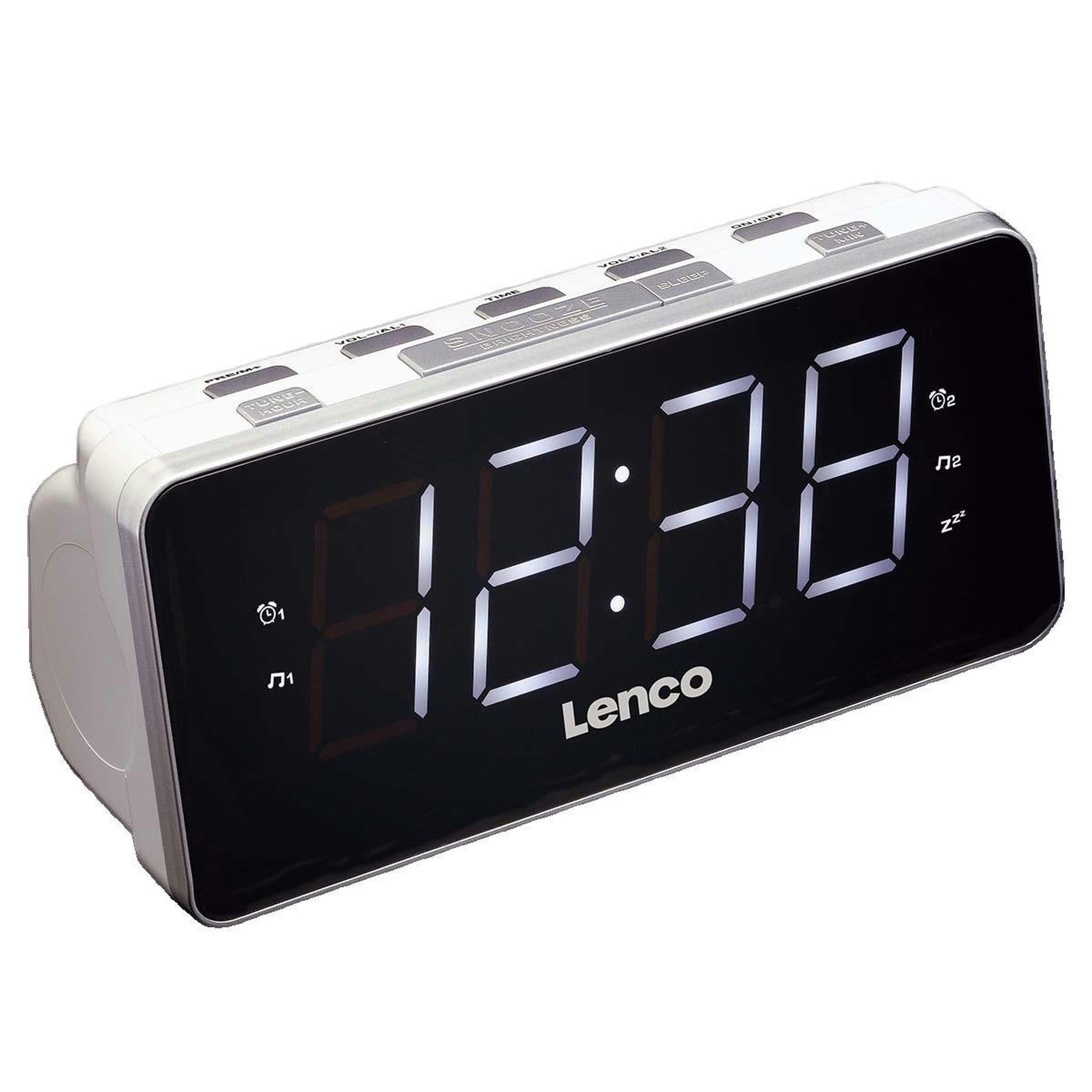 Voir la diapositive 3 : Lenco Radio-réveil Lenco CR-18 blanc