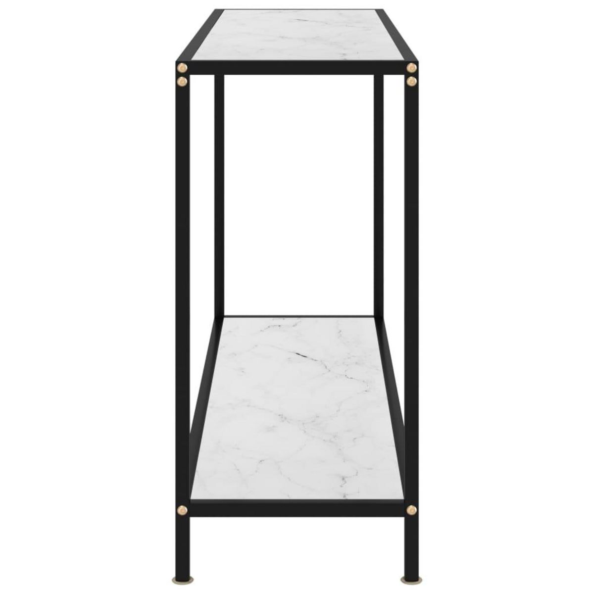 VIDAXL Table console Blanc 120x35x75 cm Verre trempe