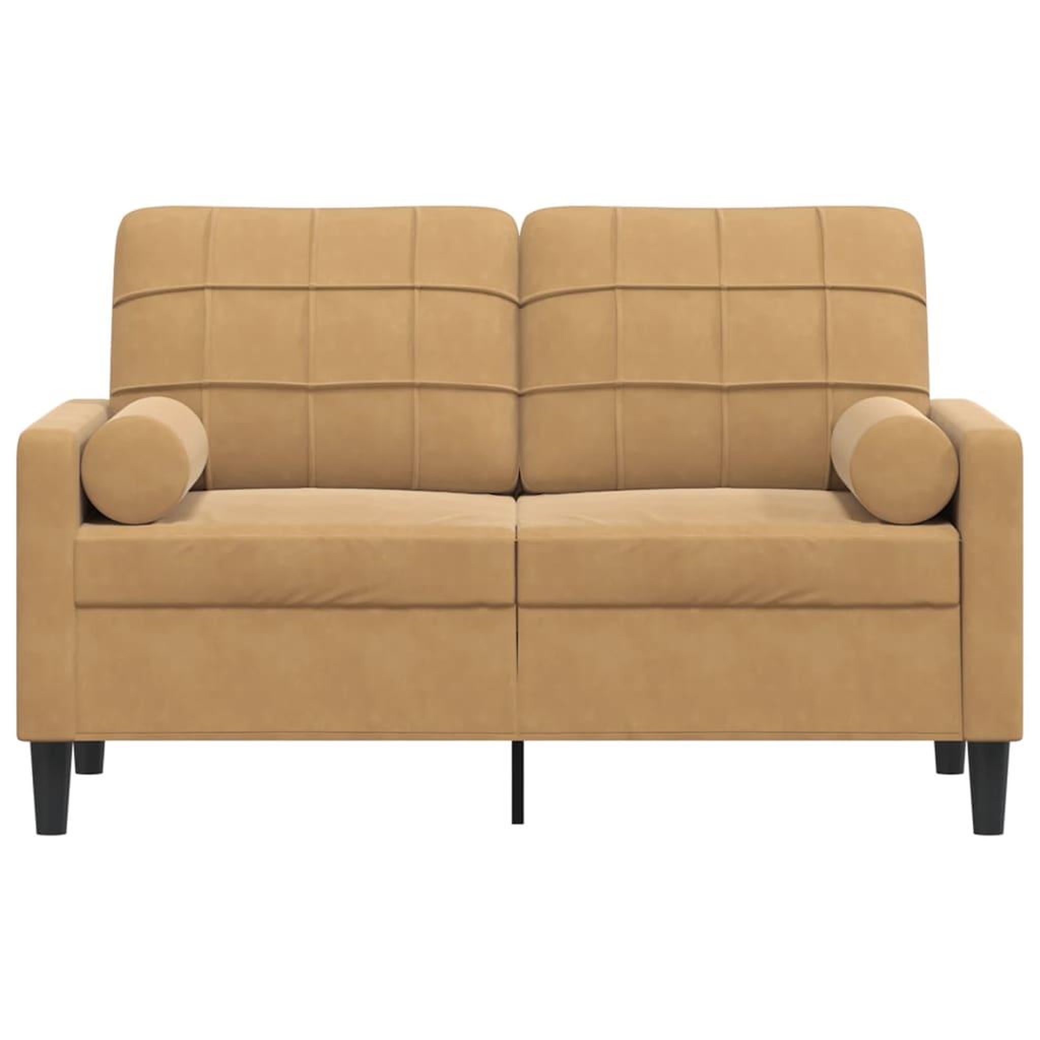 Voir la diapositive 3 : VIDAXL Canape 2 places avec oreillers decoratifs brun 120 cm velours