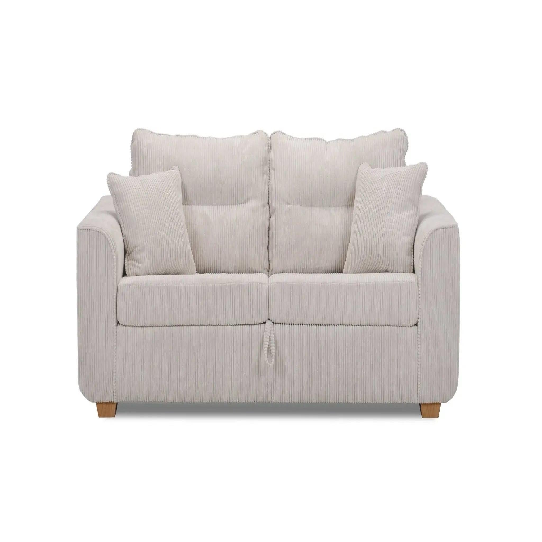 CASANOVA PARIS Loulou - canapé droit convertible velours côtelé 2 places. Coloris disponibles : Gris, Beige, Bleu, Vert, Orange