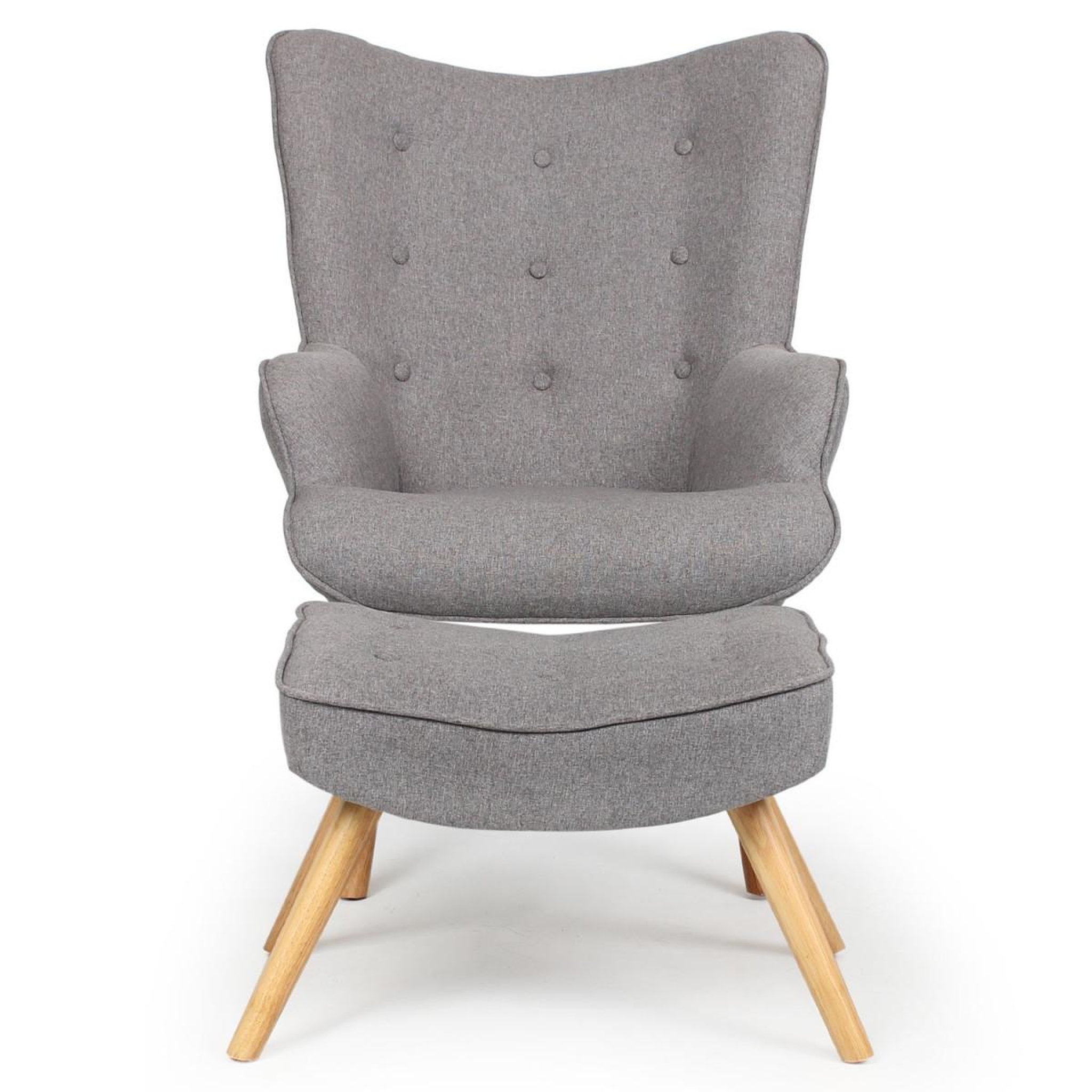 Voir la diapositive 2 : Paris Prix Fauteuil & Pouf Scandinave  Orle  98cm Gris Clair