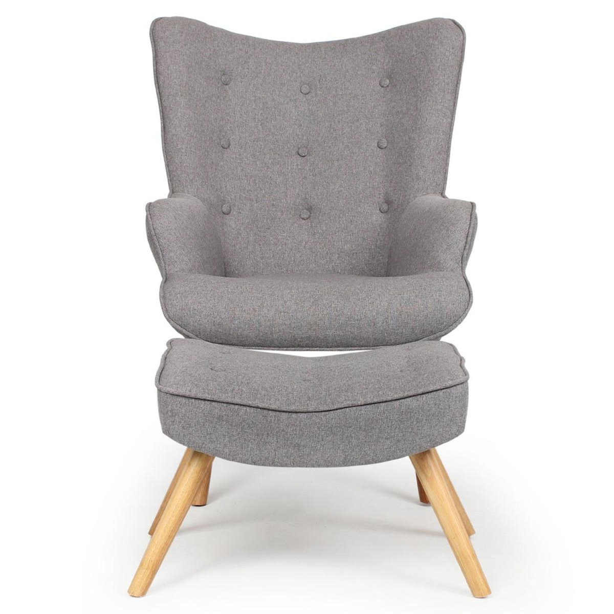 Paris Prix Fauteuil & Pouf Scandinave  Orle  98cm Gris Clair