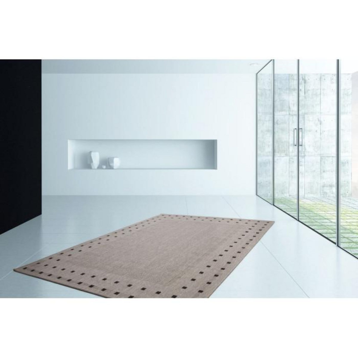 Paris Prix Tapis Tissé Effet Sisal  Hamstad  Argent