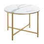Voir la diapositive 1 : Paris Prix Table Basse Ronde Effet Marbre  Alba  60cm Or