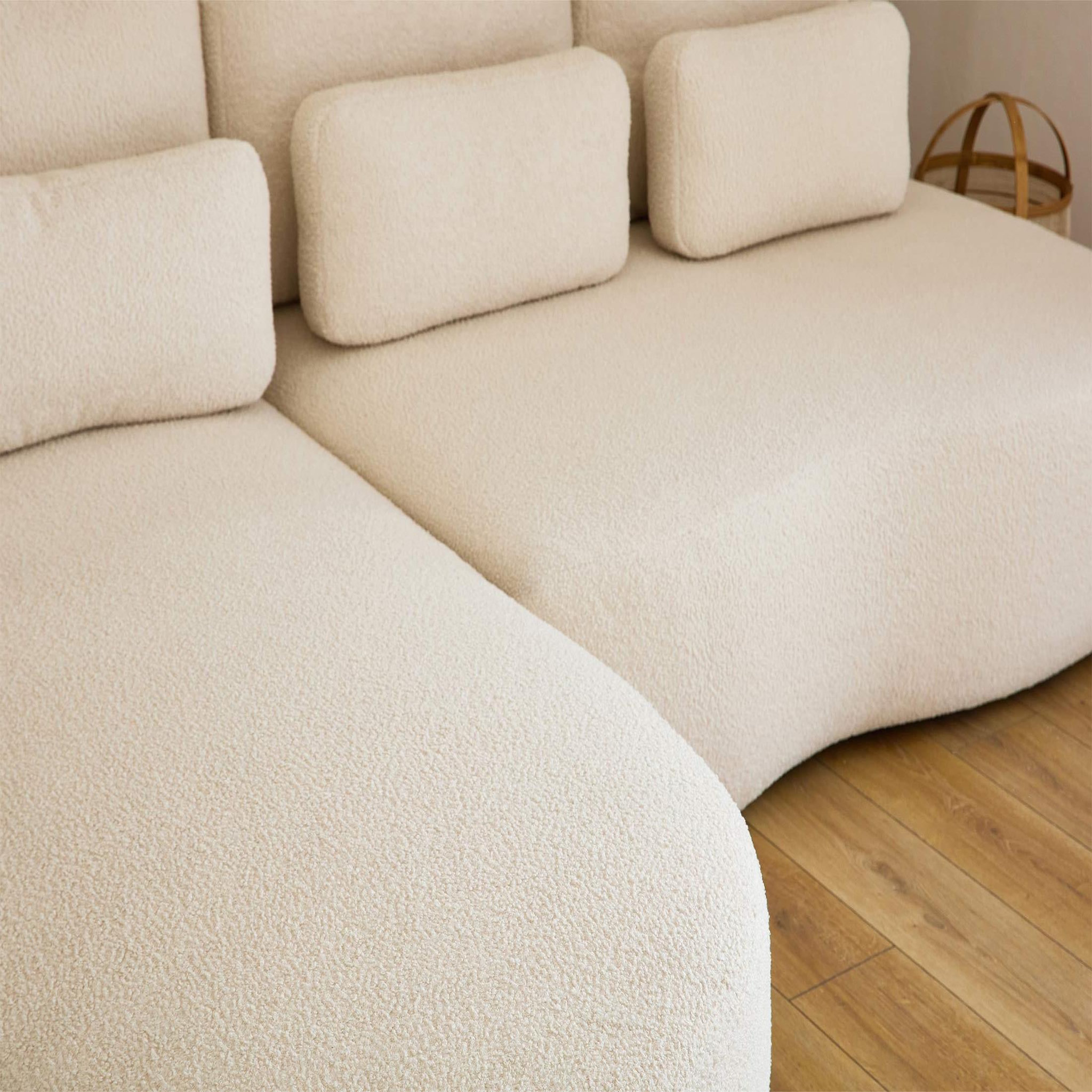 Voir la diapositive 4 : BEST MOBILIER Mahina - canapé d'angle gauche - 4 places - convertible avec coffre - en tissu bouclette