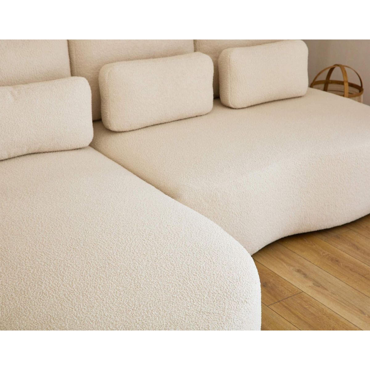 LISA DESIGN Mahina - canapé d'angle gauche - 4 places - convertible avec coffre - en tissu bouclette