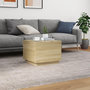 Voir la diapositive 4 : VIDAXL Table basse avec lumieres LED chene sonoma 50x50x40 cm