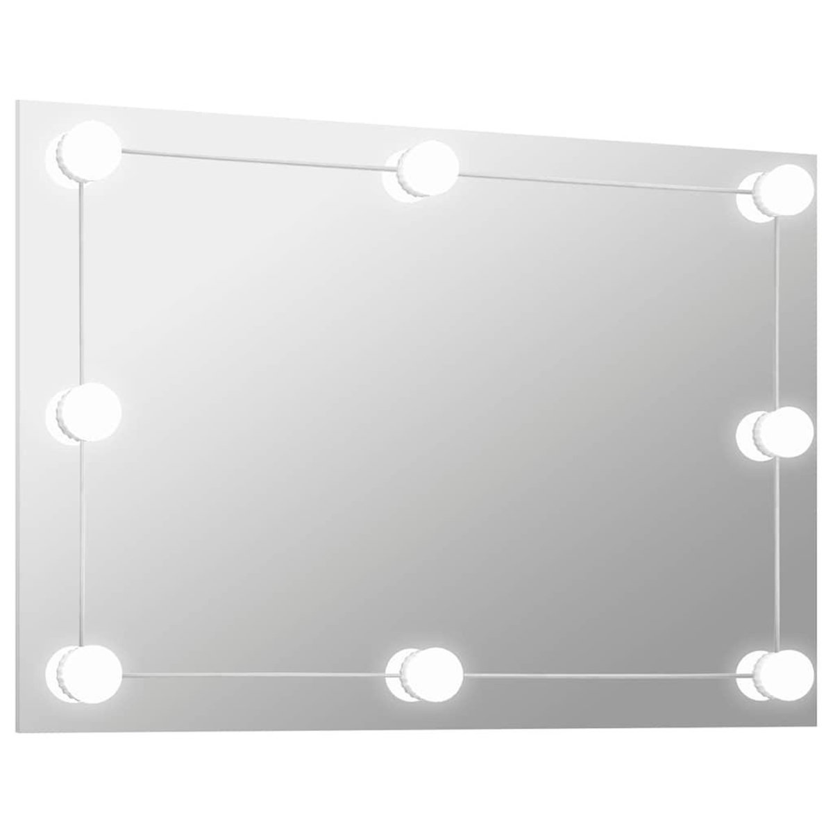 VIDAXL Miroir mural sans cadre avec lampes LED Rectangulaire Verre
