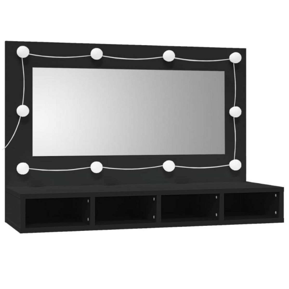 VIDAXL Armoire à miroir avec LED noir 90x31,5x62 cm