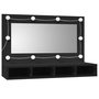 Voir la diapositive 2 : VIDAXL Armoire à miroir avec LED noir 90x31,5x62 cm