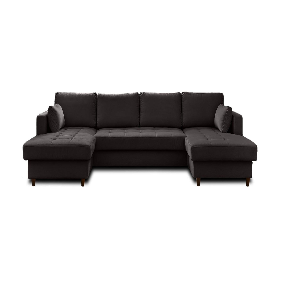 LISA DESIGN Anna - canapé panoramique en u - 7 places - convertible avec coffre - en velours