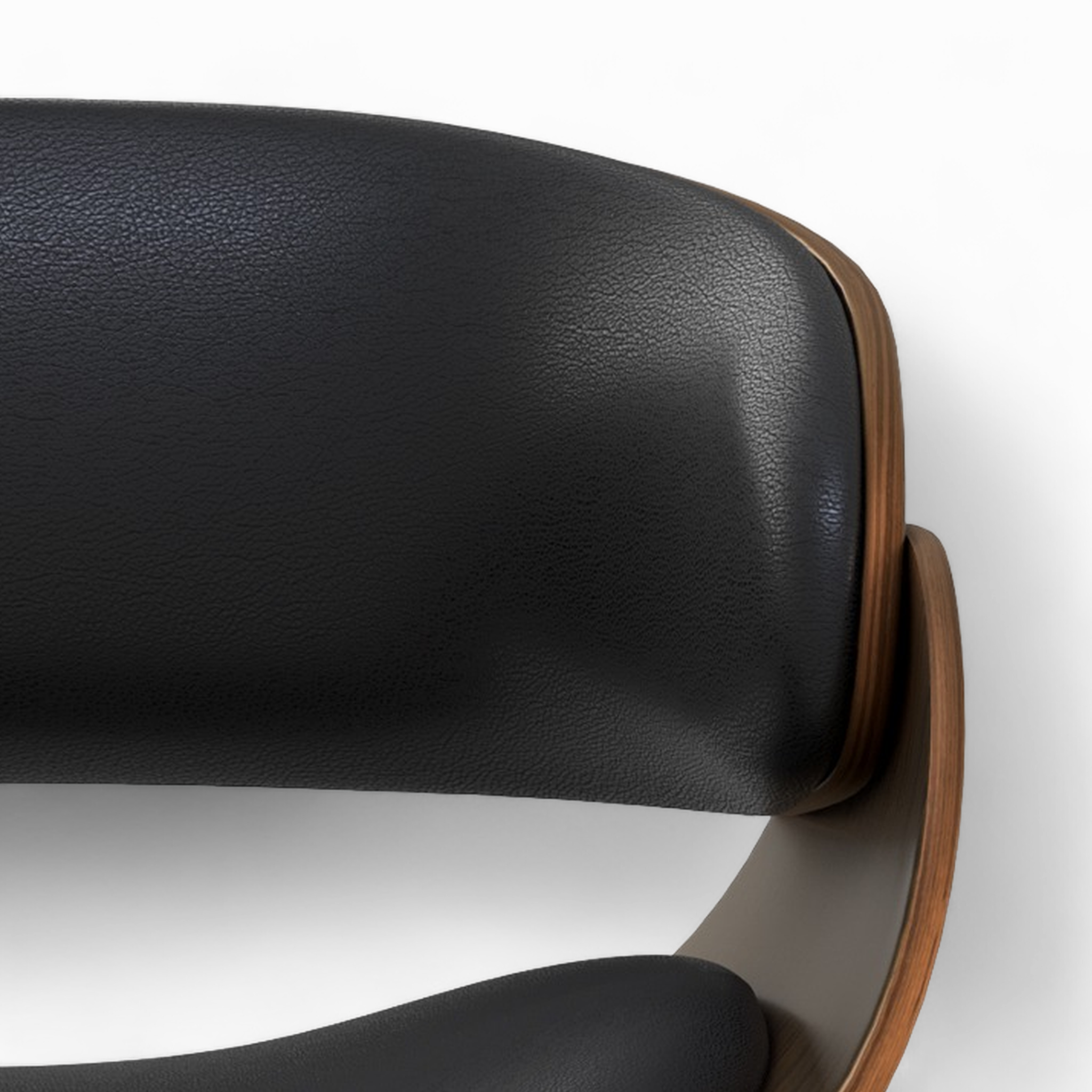Voir la diapositive 5 : MAISON PAVANE Table et chaises 8 personnes en cuir synthétique noir et bois-Surdiman