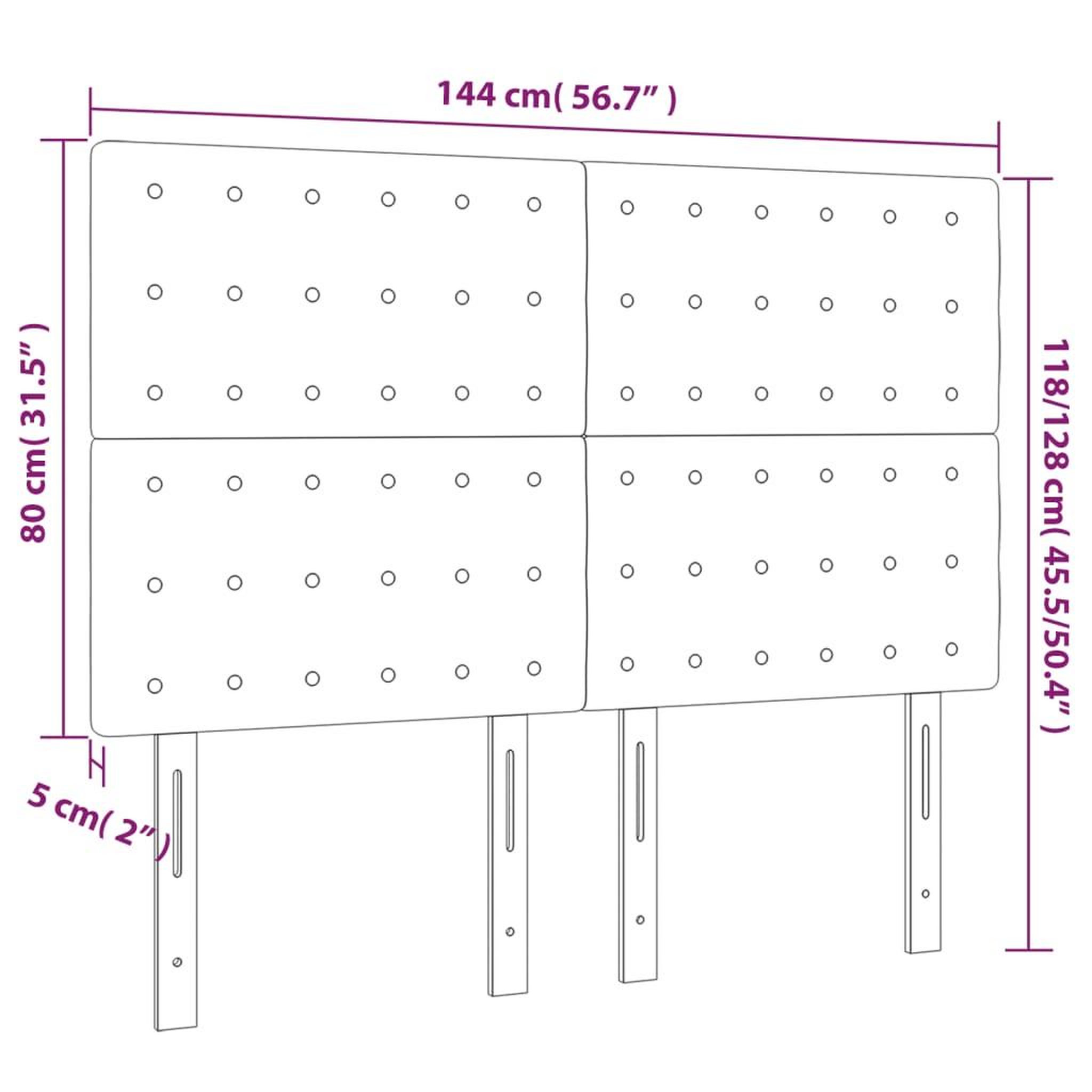 Voir la diapositive 6 : VIDAXL Tete de lit a LED Gris 144x5x118/128 cm Similicuir