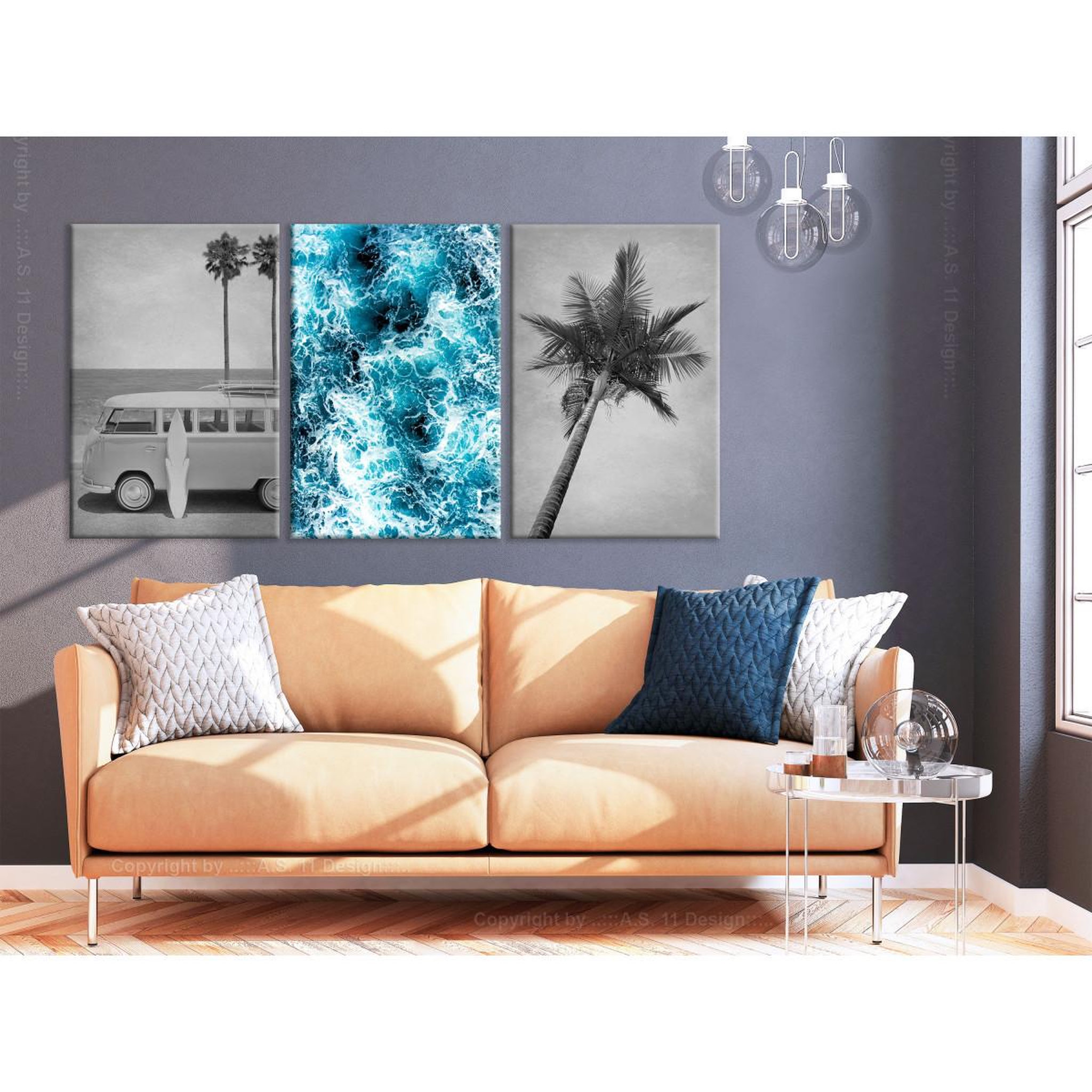 Voir la diapositive 2 : Paris Prix Tableau imprimé  holiday memories 3 panneaux  60x120cm