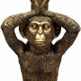 Voir la diapositive 2 : ATMOSPHERA Table d'Appoint Design  Wild Monkey  52cm Or