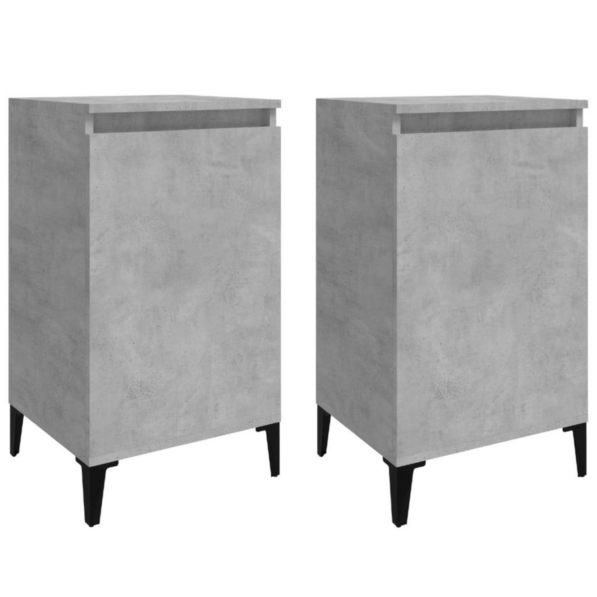 VIDAXL Tables de chevet 2 pcs gris beton 40x35x70 cm bois d'ingenierie