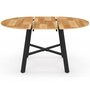 Voir la diapositive 3 : ID MARKET Table à manger extensible ronde MADELEINE 4-6 personnes bois et métal noir 110 - 150 cm