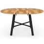 Voir la diapositive 3 : ID MARKET Table à manger extensible ronde MADELEINE 4-6 personnes bois et métal noir 110 - 150 cm