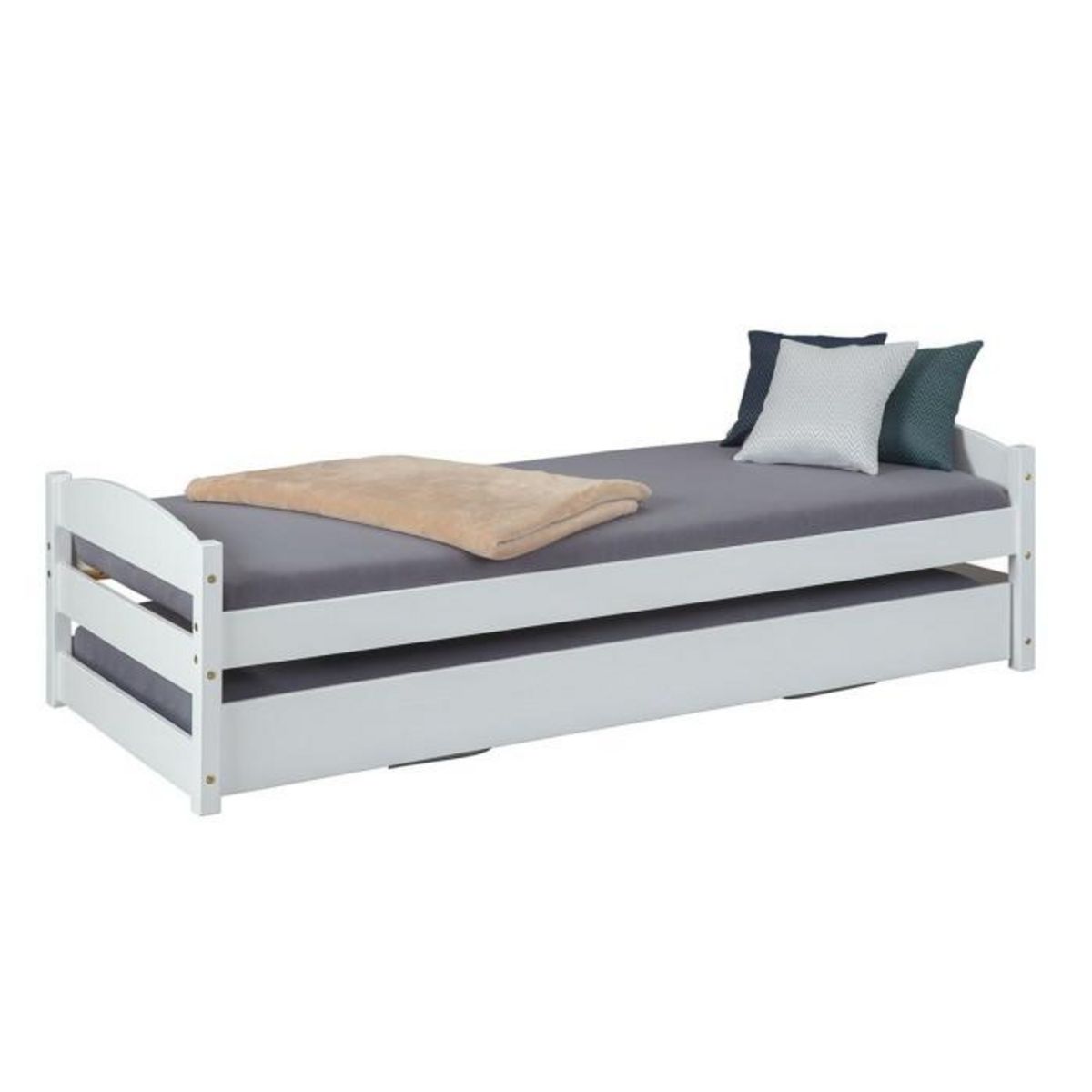 Paris Prix Lit Modulable en Bois  Octar  90x200cm Blanc