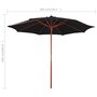 Voir la diapositive 6 : VIDAXL Parasol avec mat en bois 300x258 cm Noir