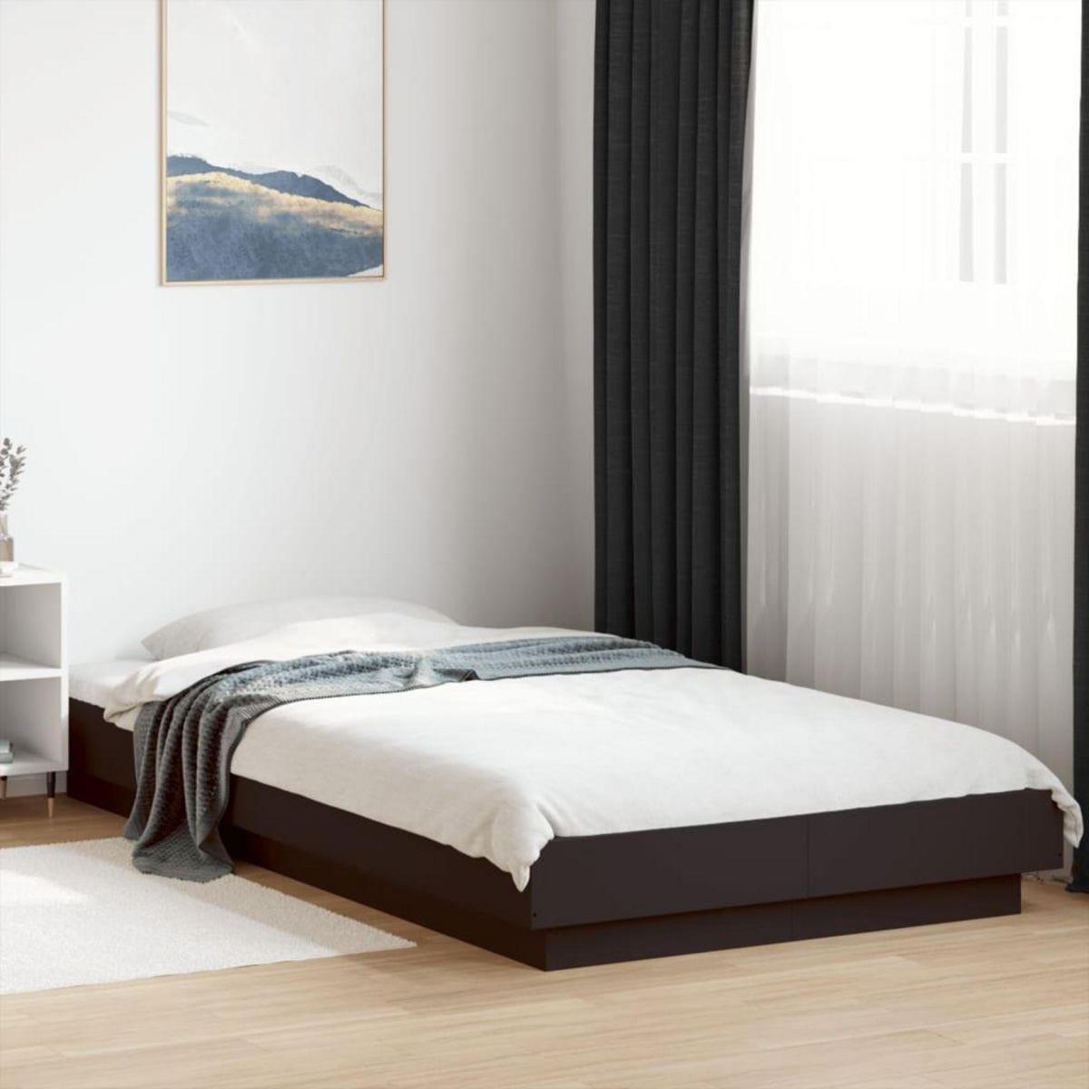 VIDAXL Cadre de lit sans matelas noir 90x200 cm
