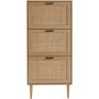Voir la diapositive 4 : Meuble À Chaussures Cannage Et Décor Bois 3 Portes - L60 cm AMANDINE