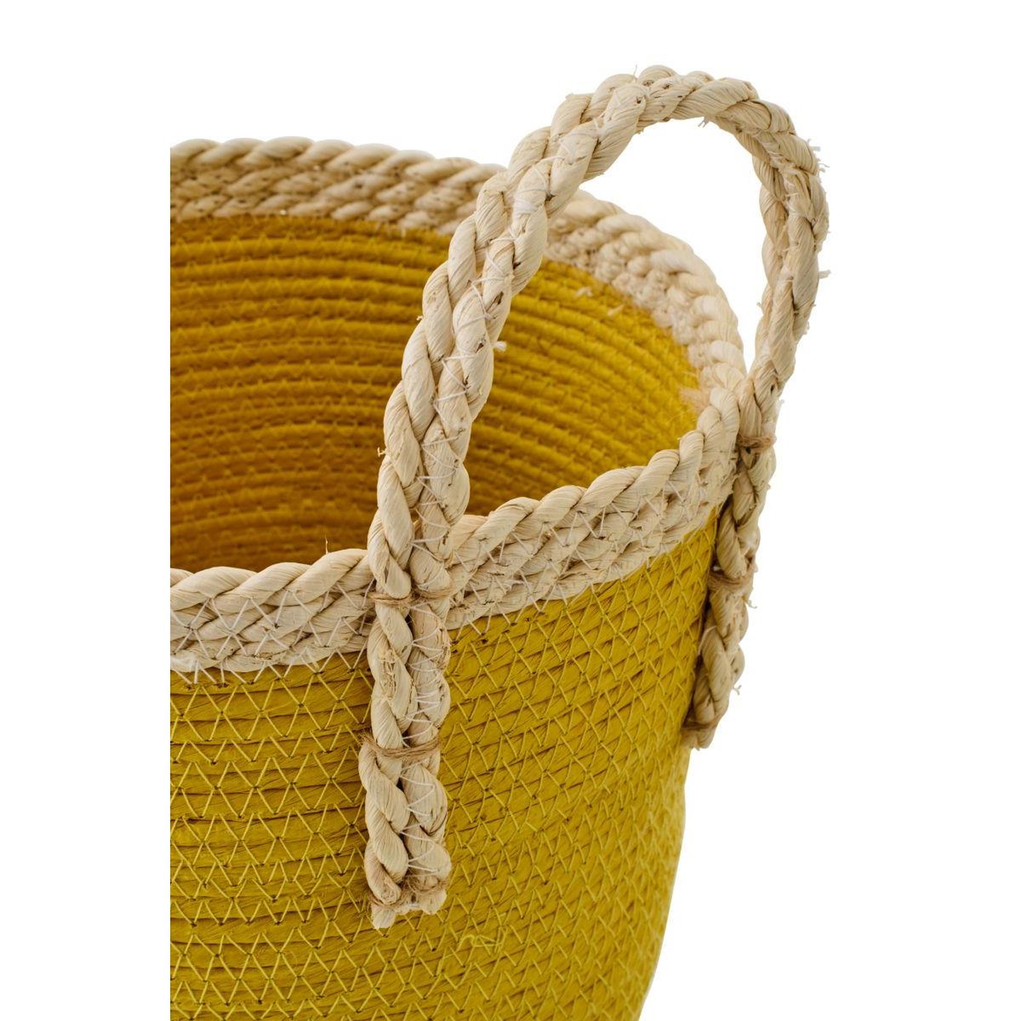 Voir la diapositive 4 : J-LINE Lot de 3 paniers de rangement  issac  29cm moutarde