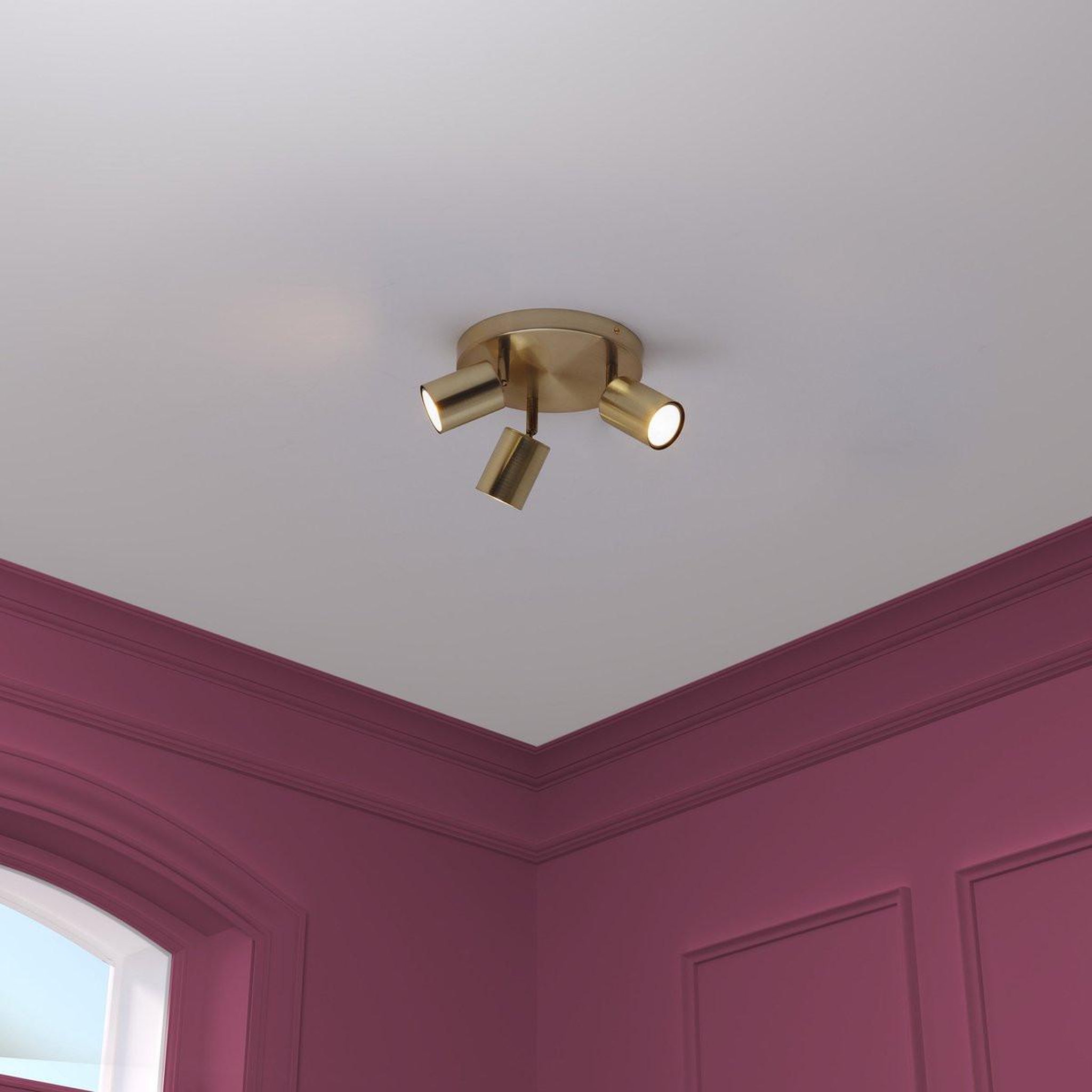 Voir la diapositive 4 : ATMOSPHERA Plafonnier 3 spots orientables  vico  20cm doré