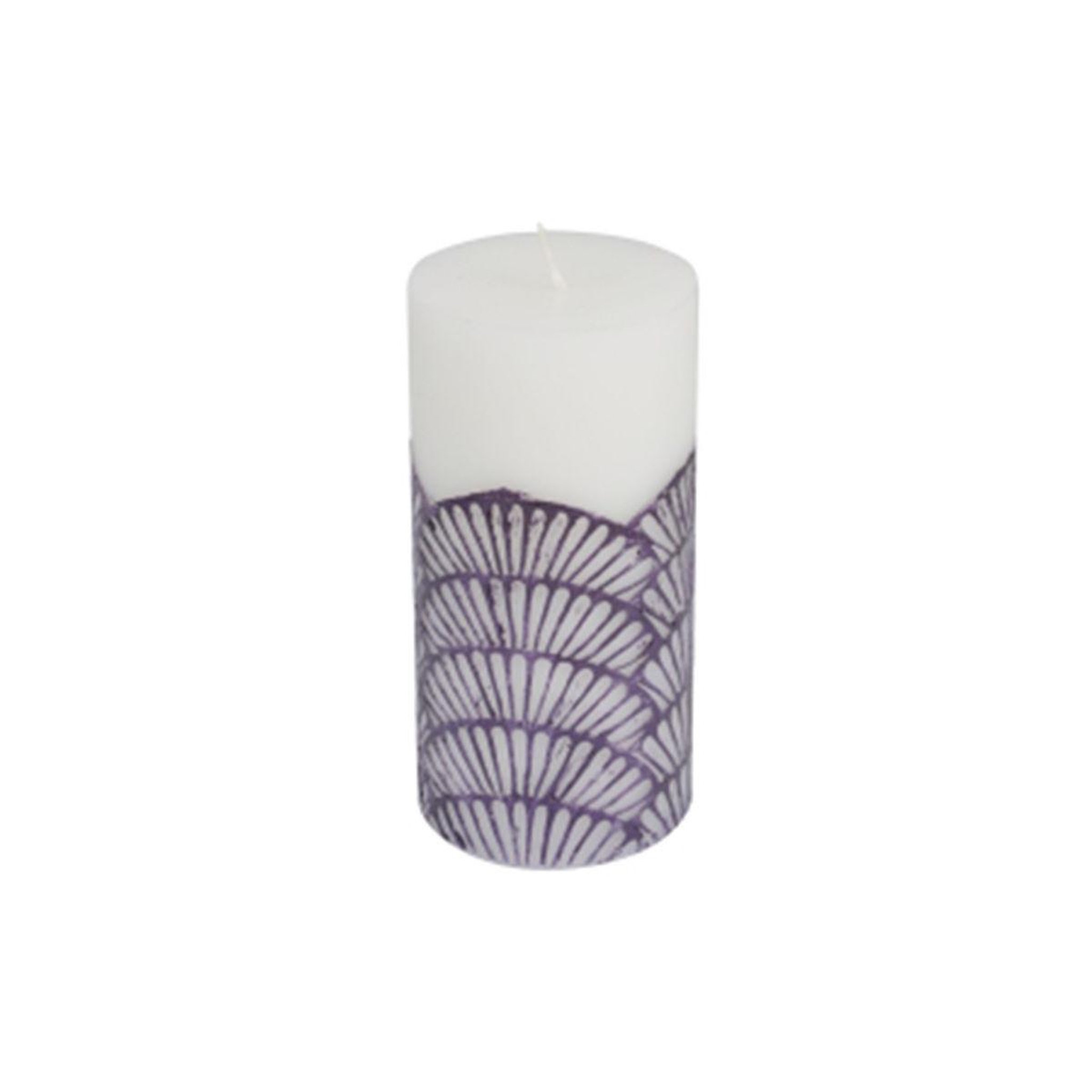 HOMEA Bougie pilier déco  mermaid  14cm violet & blanc