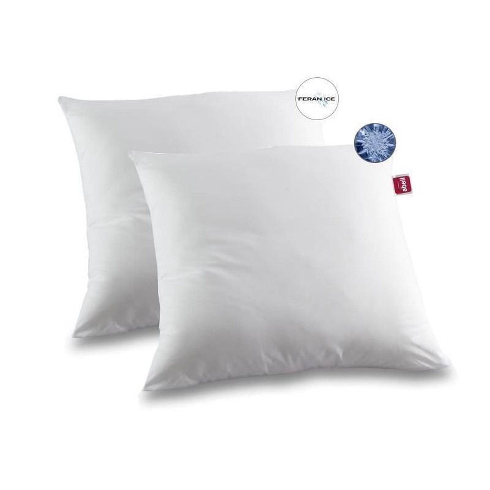 Voir la diapositive 2 : ABEIL ABEIL Lot de 2 Oreillers moelleux ICEBERG 60x60cm