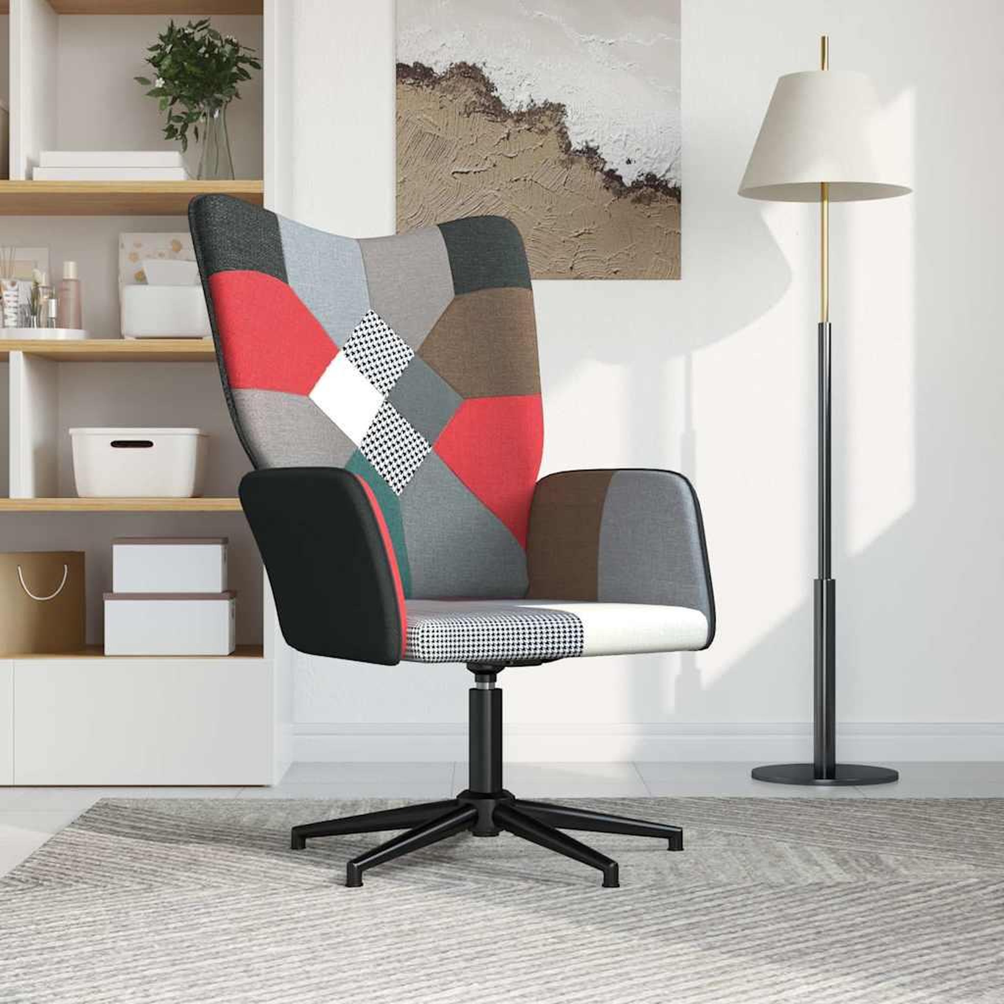 Voir la diapositive 2 : VIDAXL Chaise de relaxation Patchwork Tissu