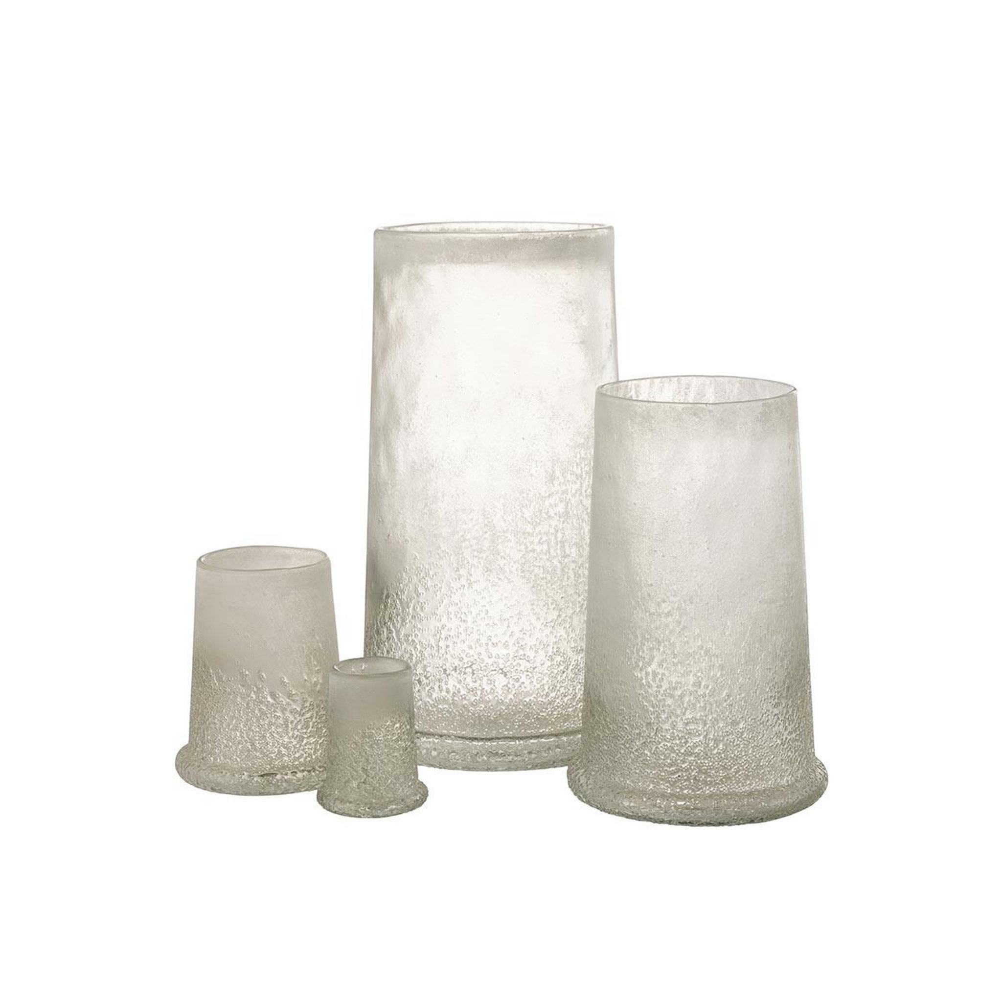 Voir la diapositive 4 : J-LINE Photophore en verre  sucre  15cm blanc