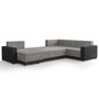 Voir la diapositive 3 : BEST MOBILIER Roger - canapé panoramique d'angle réversible 7 places convertible avec coffre en tissu