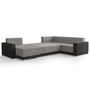 Voir la diapositive 3 : BEST MOBILIER Roger - canapé panoramique d'angle réversible 7 places convertible avec coffre en tissu