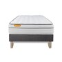 Voir la diapositive 1 : SEPTNUITS Matelas + sommier gris Memo Luxe Ressorts ensachés + mémoire de forme 5 zones de confort MAXI épaisseur