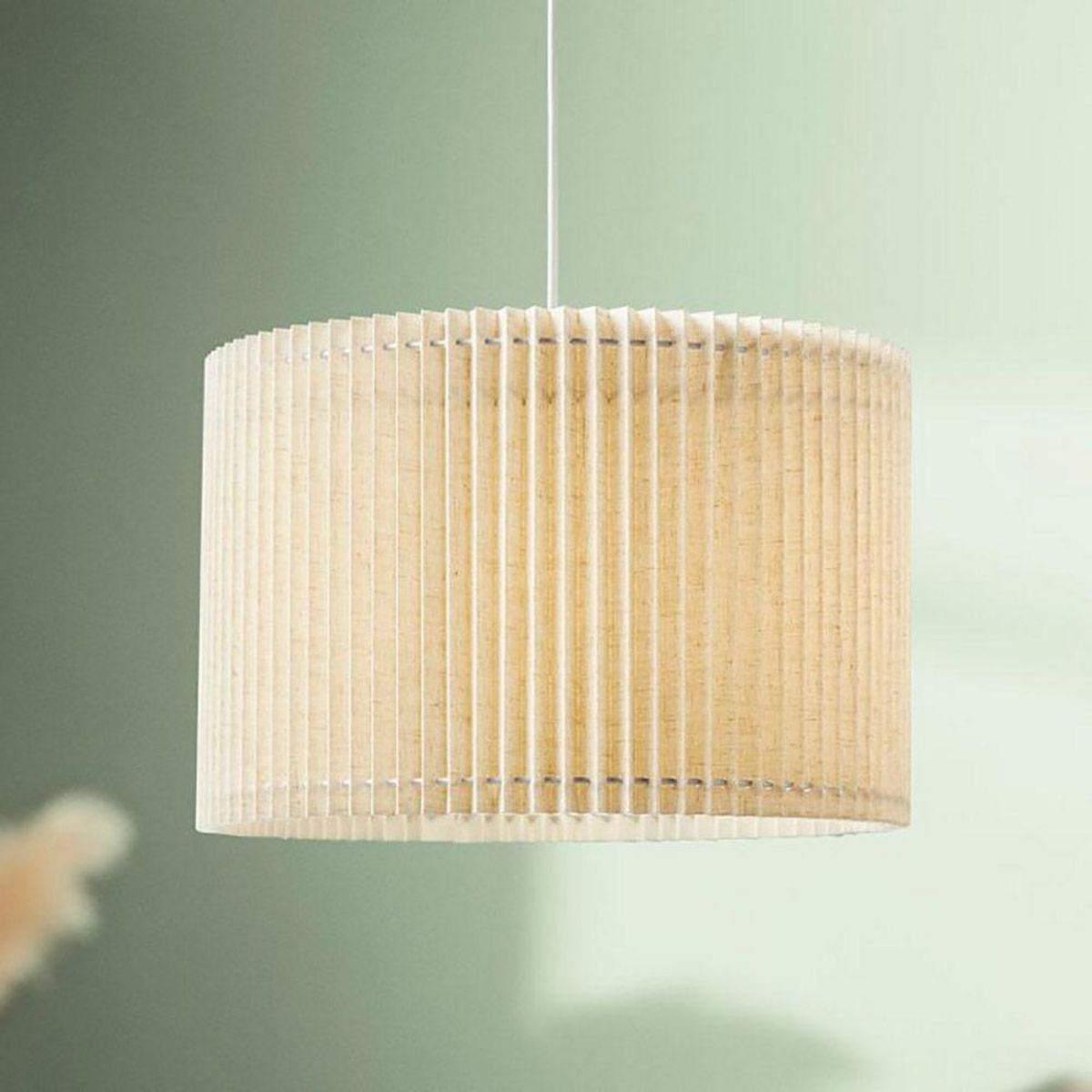 OSTARIA Suspension cylindrique lin métal Auréline écrue